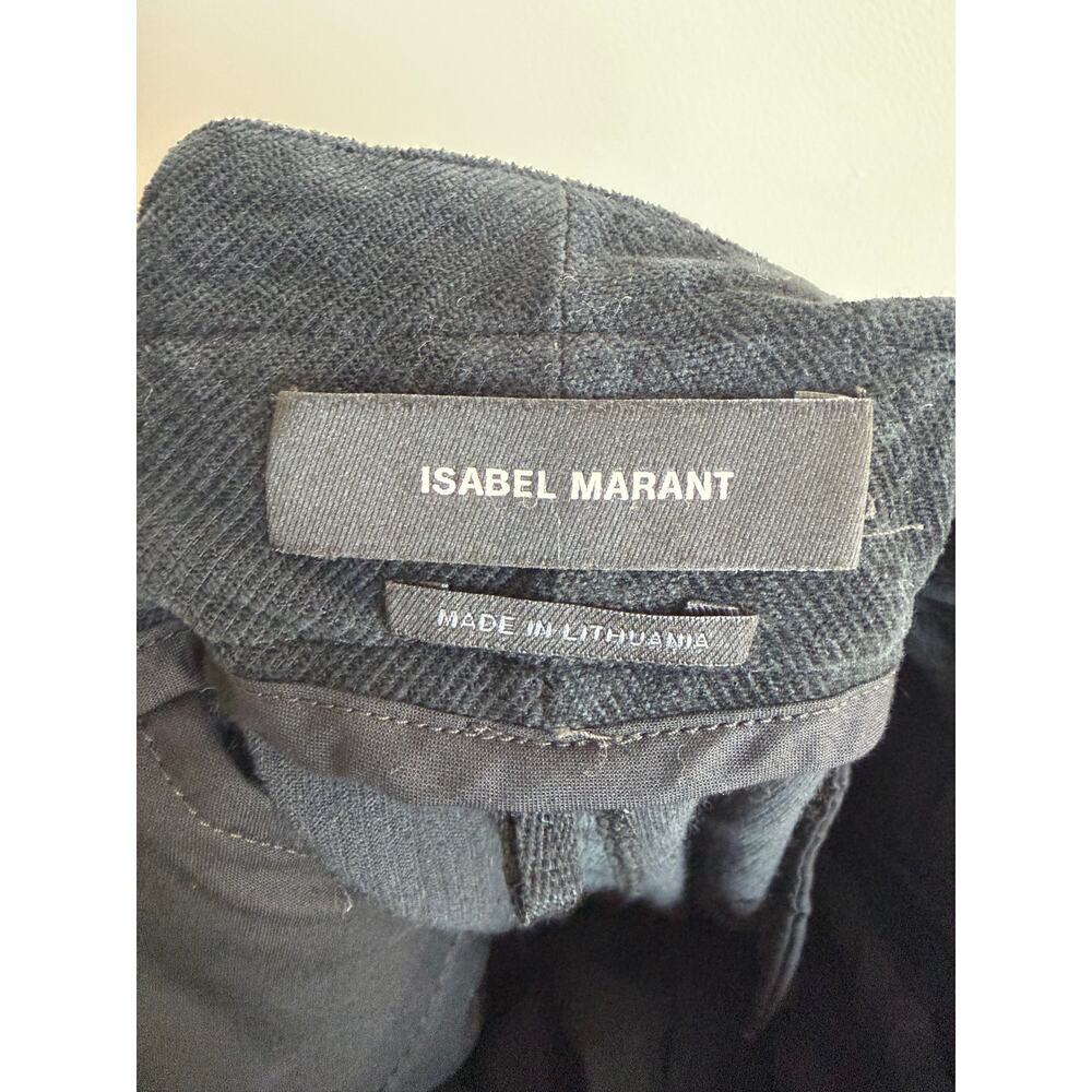 Isabel Marant Vilardo Corduroy High Waisted Belted Trouser Pants Faded Black 42 - Picture 9 of 10